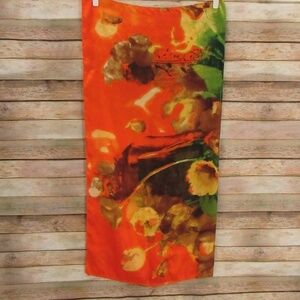 M.O.S.I. Floral Autumn Color Silk Scarf 35x35"